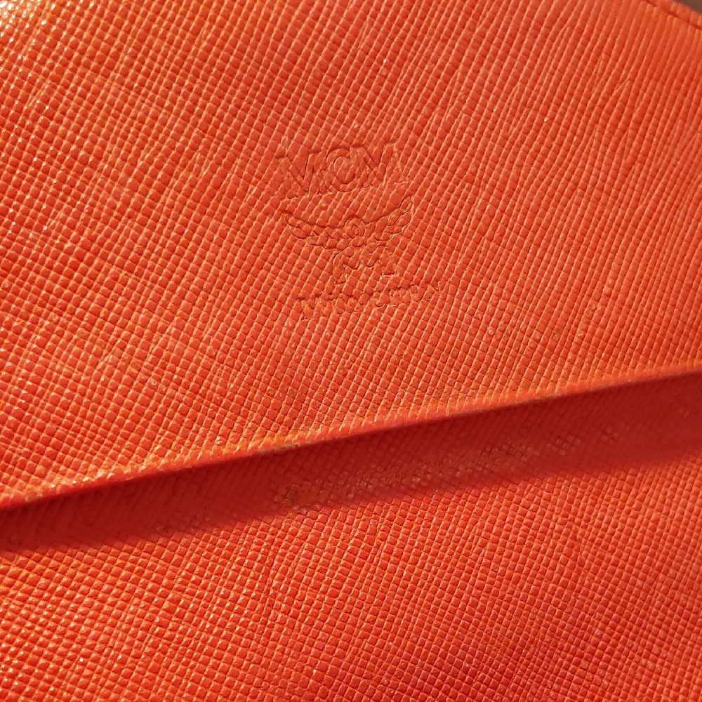 MCM Beige Monogram Envelope Clutch - Picture 9 of 10